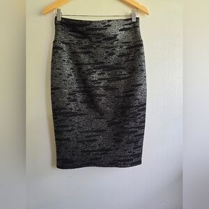Lularoe, Elegant Collection Cassie Skirt, Black‎ and Silver, Size Small